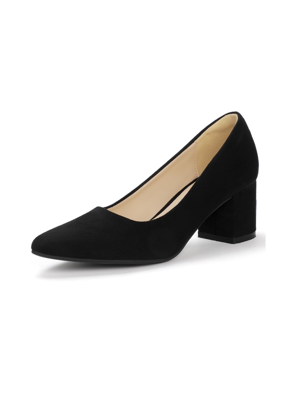 Women's Chunky Block Heel Pumps | 2 Inch Low Heels Pointed Toe Dress Shoes